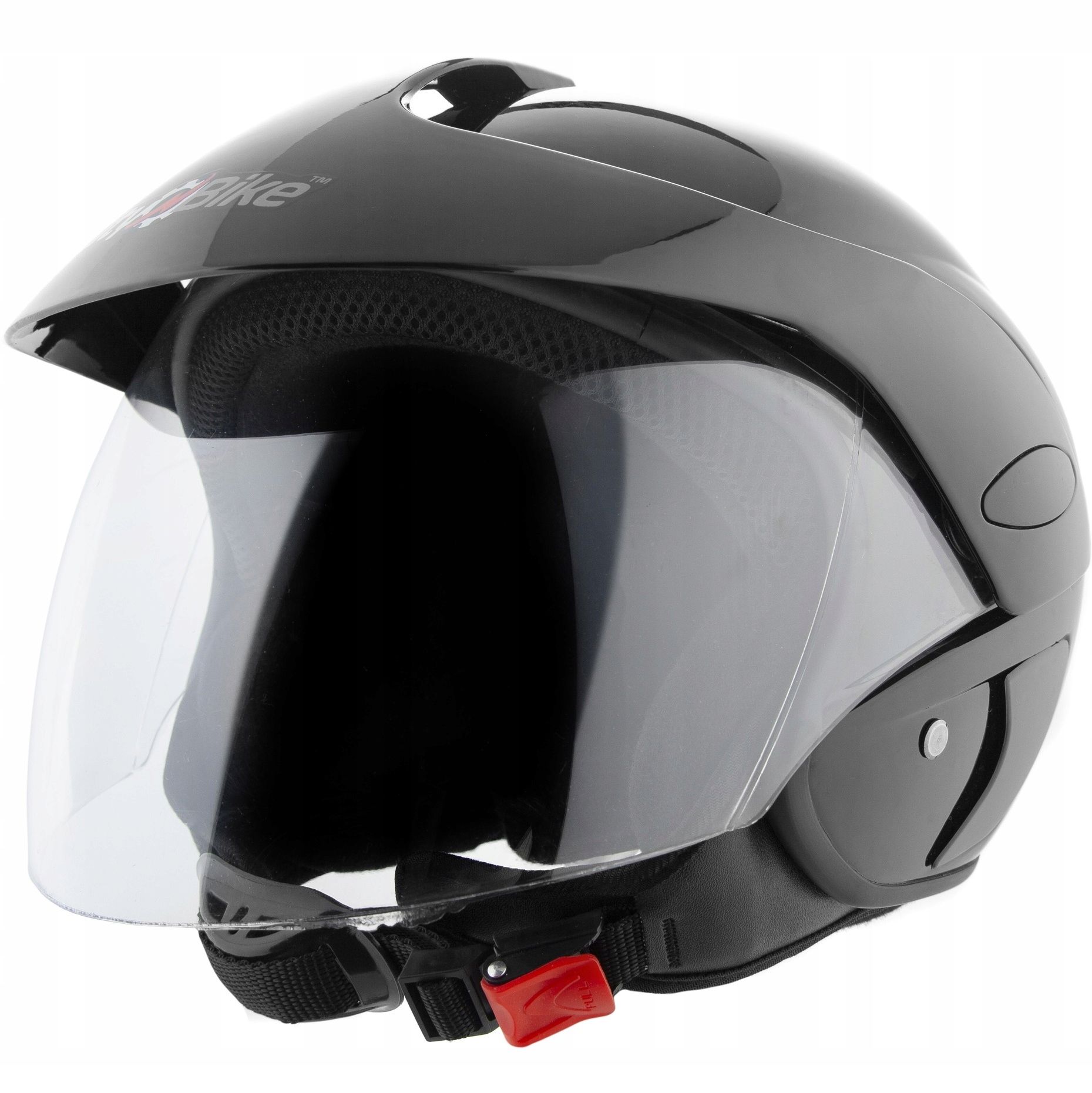 

Kask Otwarty Motocykl Motor Skuter Quad Czarny XL