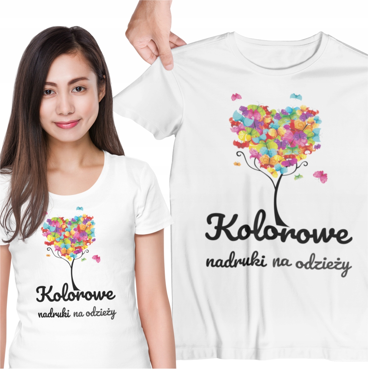 

Koszulka Damska z własnym nadrukiem Biała L A4