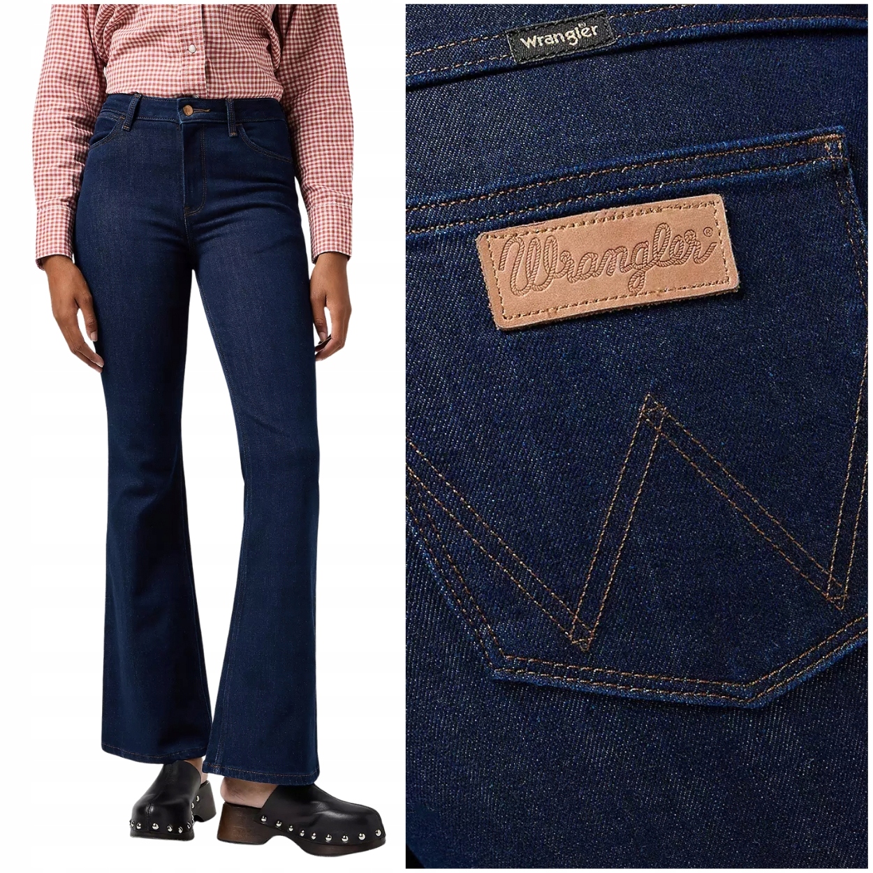 Wrangler Fierce Flare Tide vysoké dámské džínové kalhoty se zvony W30 L34