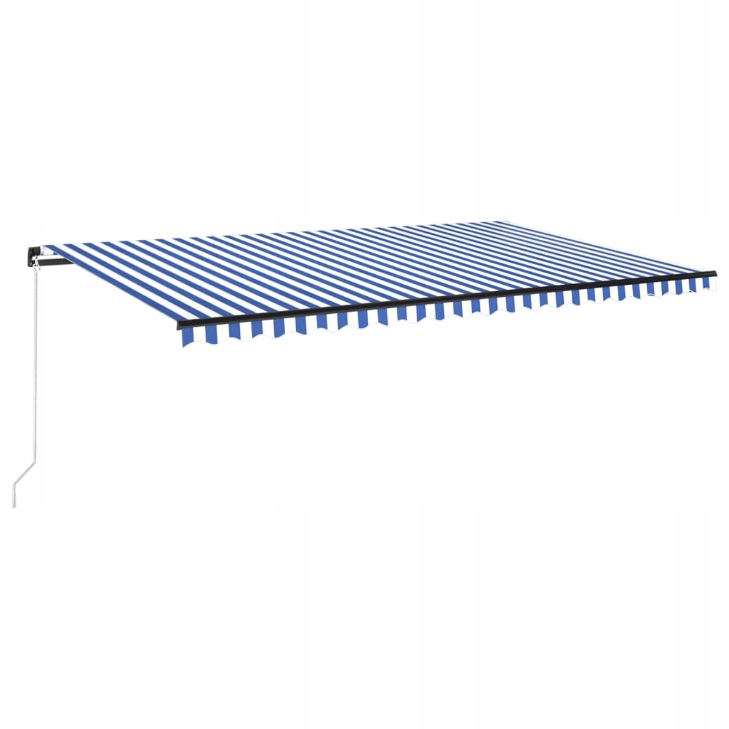 Ručně rolovací markýza, 500x350 cm, modro-bia
