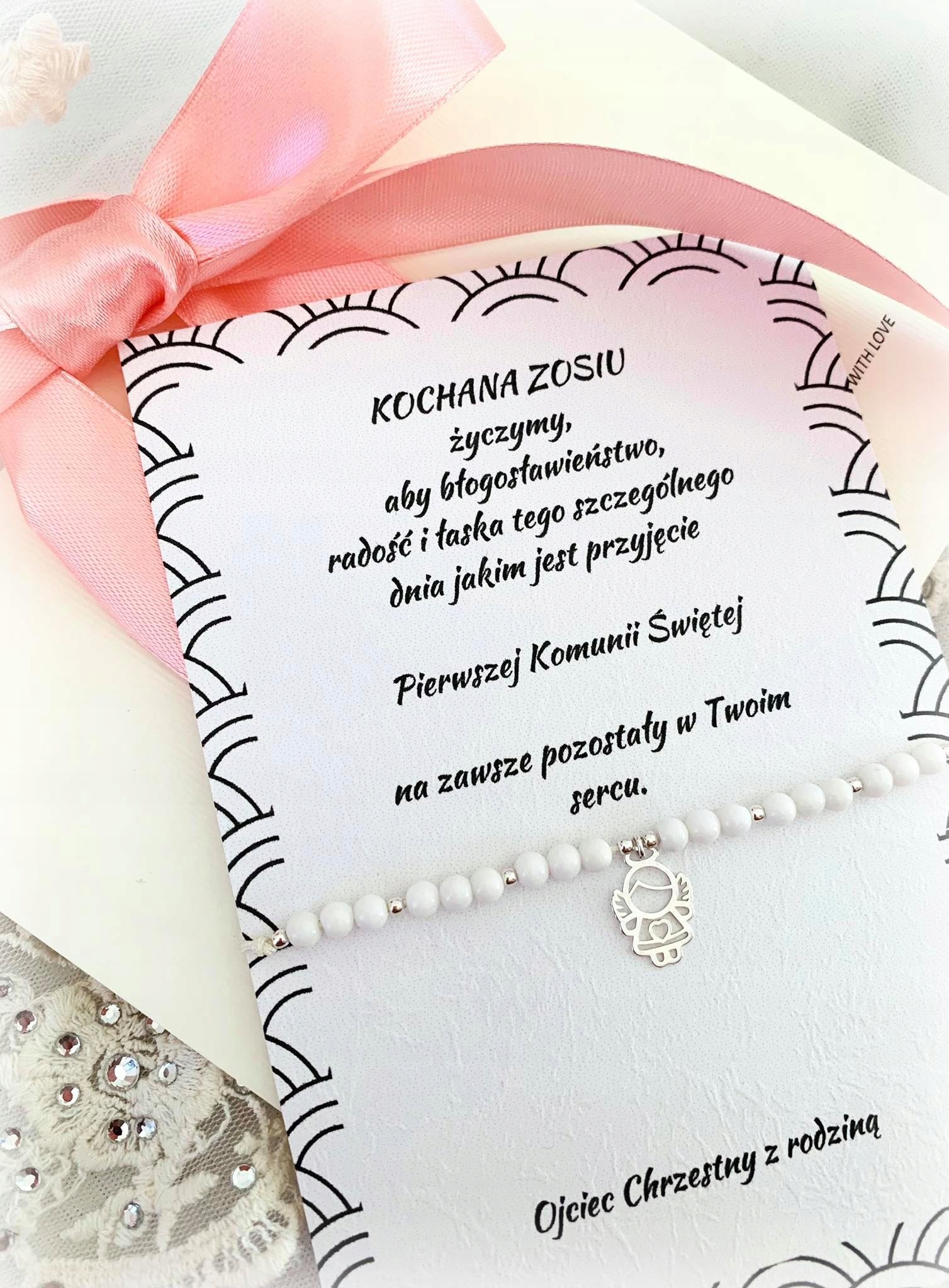 Vzpomínka na společenství, křest náramek Anděl Váš Text