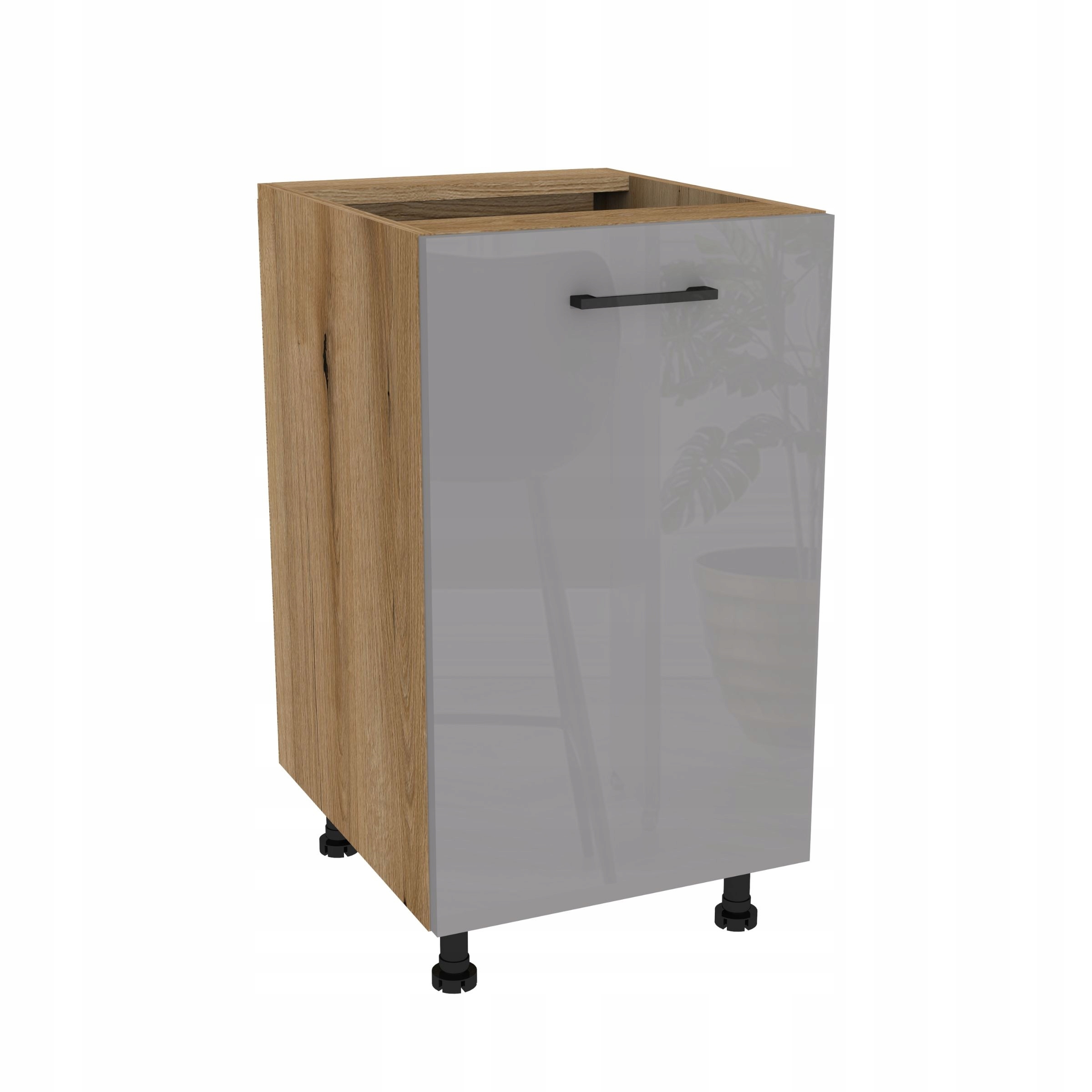 Dolní kuchyňská skříňka 45 Capri korpus Dub Evoke přední Šedá Akryl Lesk