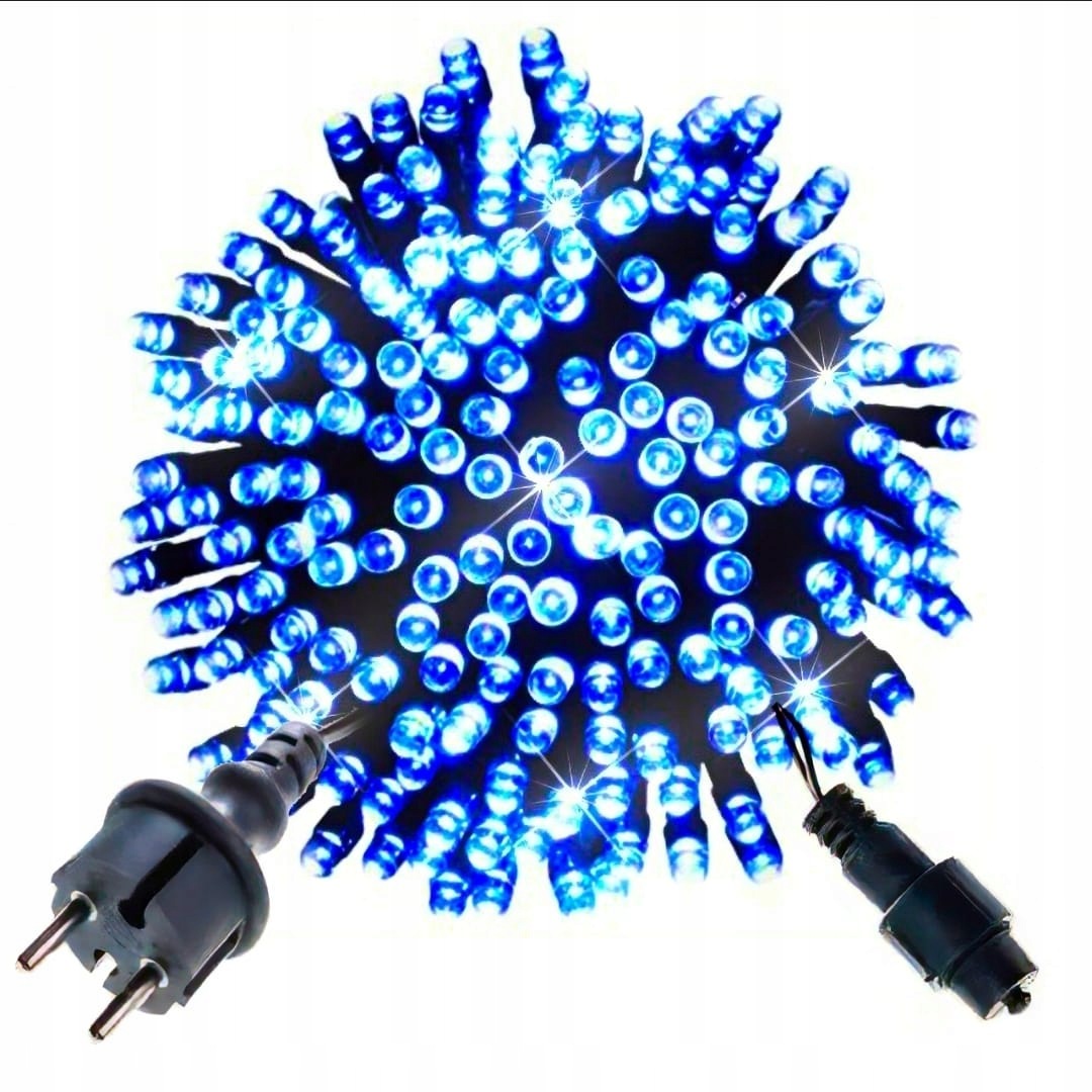 Vánoční osvětlení na stromeček 1000 Led venkovní modré Flash, silný kabel