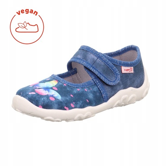 Pantofle Tekstylne Kapcie Superfit Bonny Blau Butterflies Mortyle R.27