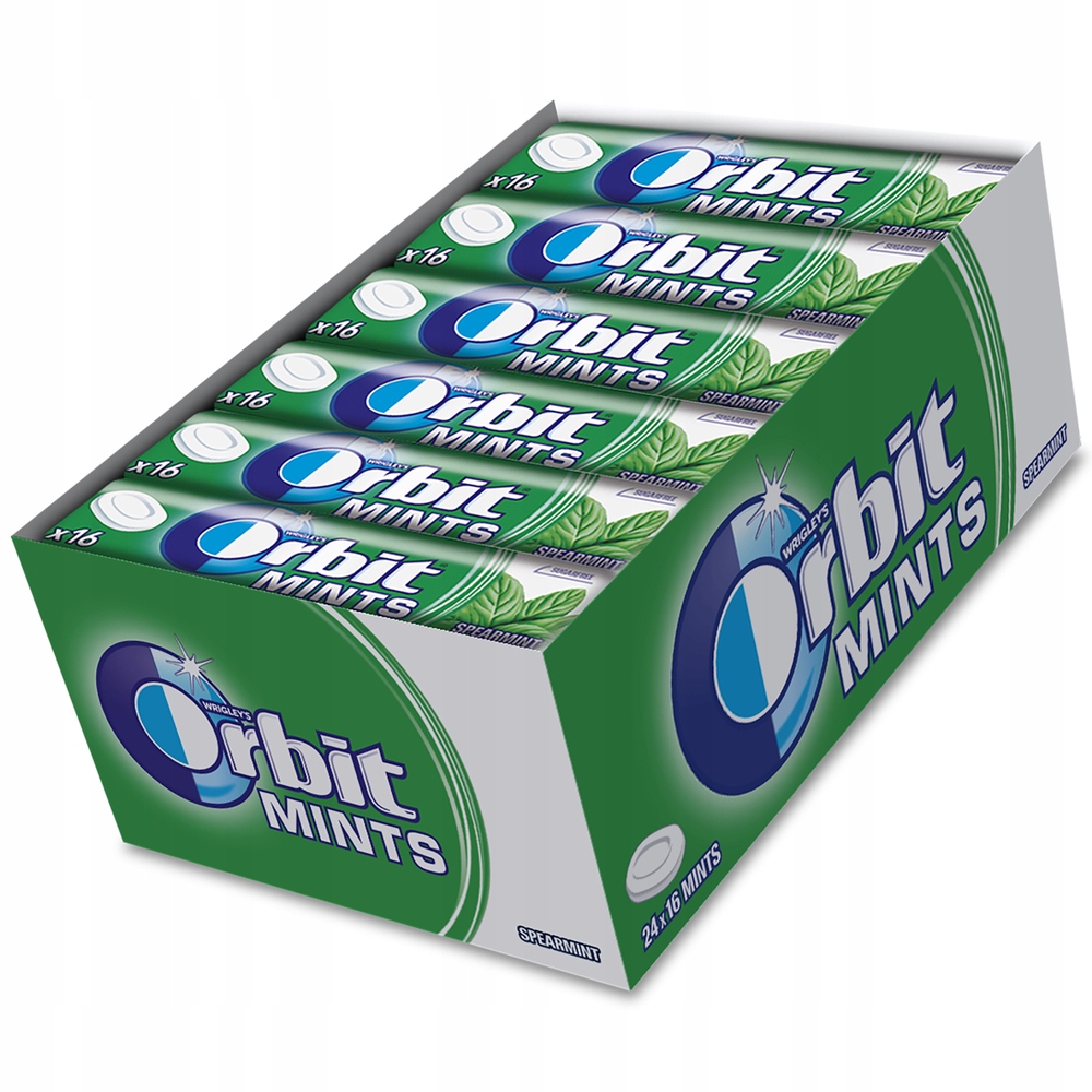 Levně Orbit Spearmint Mints Bonbóny Dropsy 28g x 24ks