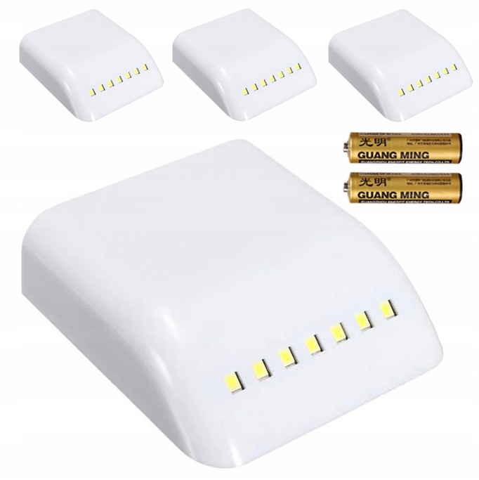 

4x Lampka Led Do Szafki Szuflady Czujnik Biała