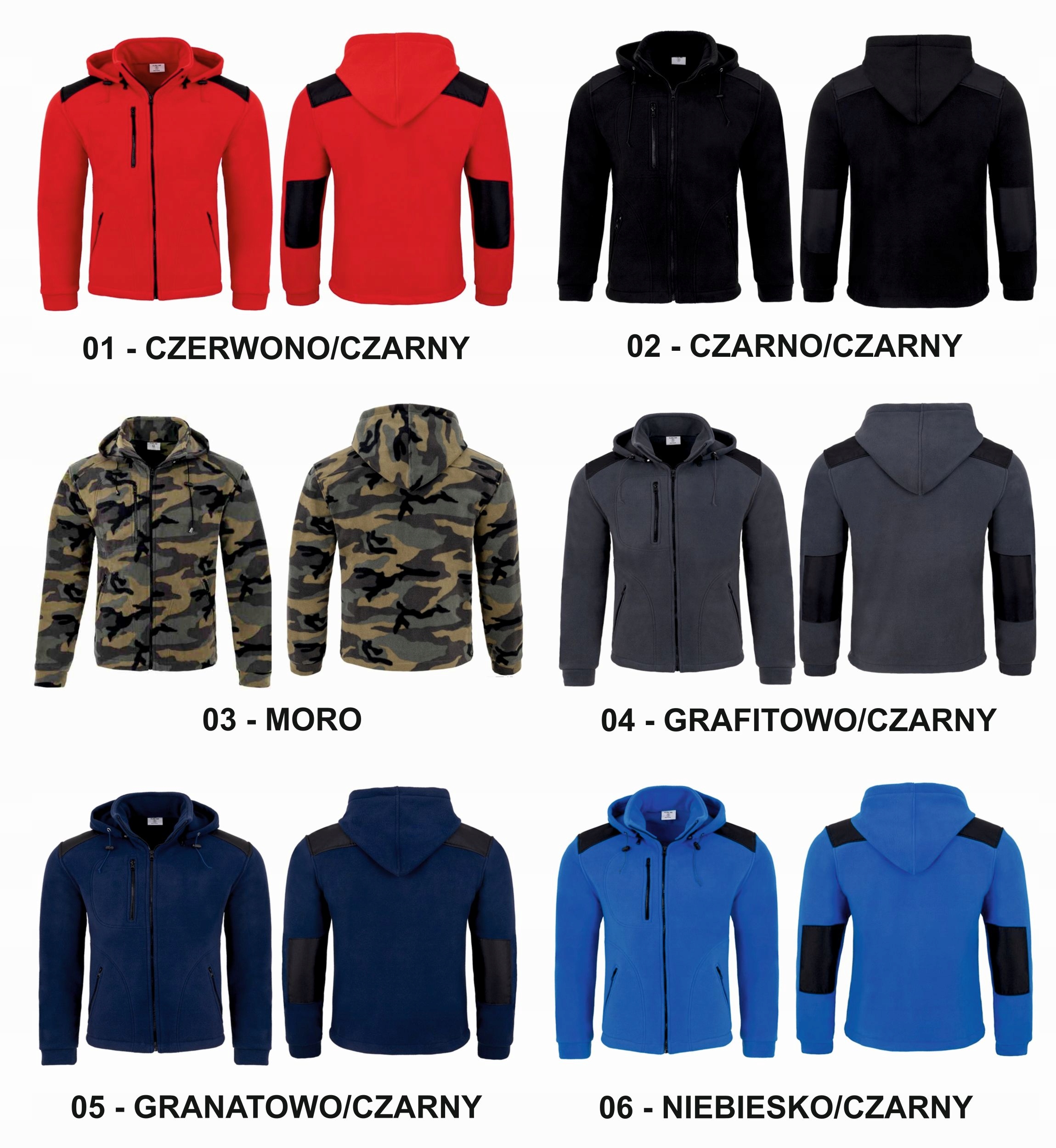 Bluza polarowa z KAPTUREM z logo firmy POLAR HAFT - ZESTAW 10 SZTUK Waga produktu z opakowaniem jednostkowym 0.5 kg