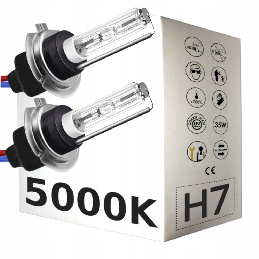 

2x Palnik H7 5000K Żarnik Xenon Metalowy Kołnierz