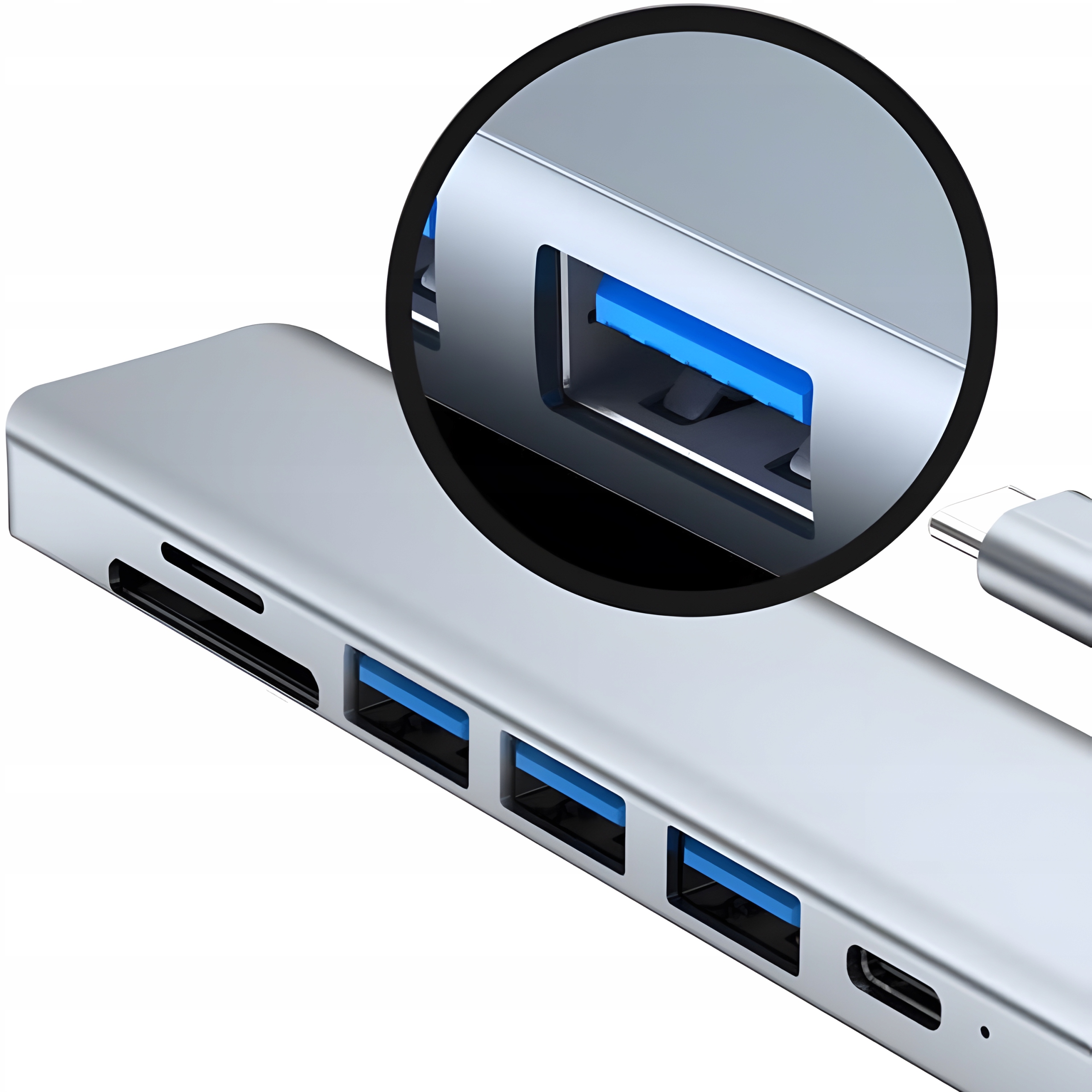 HUB ADAPTER ROZDZIELACZ USB-C 7W1 HDMI USB C 3.0 KART SD MICRO 100W 4K Stan opakowania oryginalne