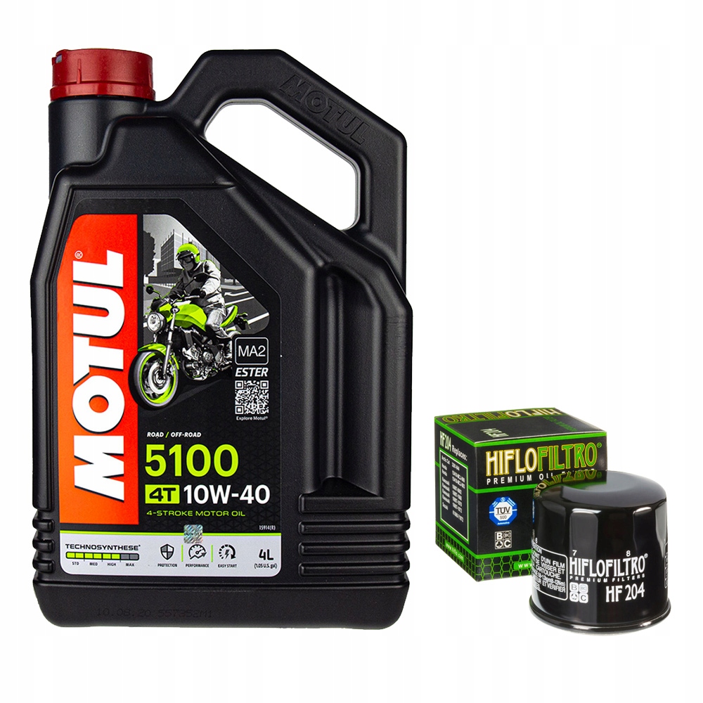 

Motul 5100 4T 10W40 4L Jaso MA2 filtr hf204