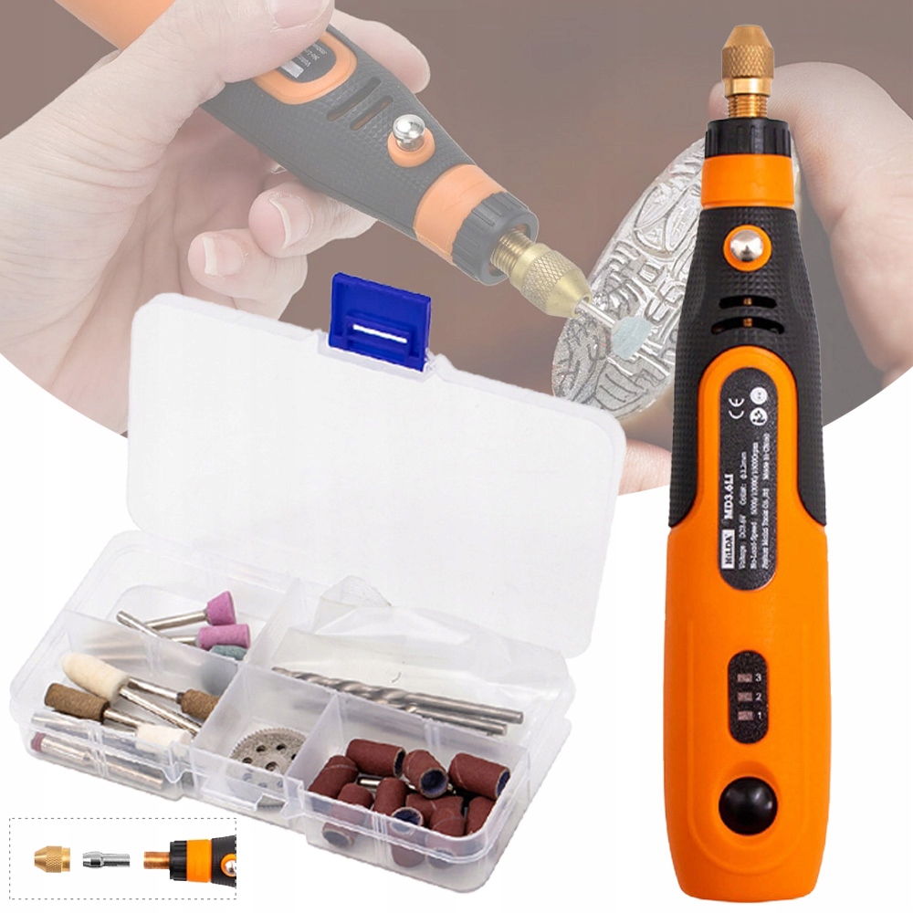 Mini Bruska Přímá Frézka MULTIFUNKČNÍ+46EL Akcesoria Sada 3.6 V