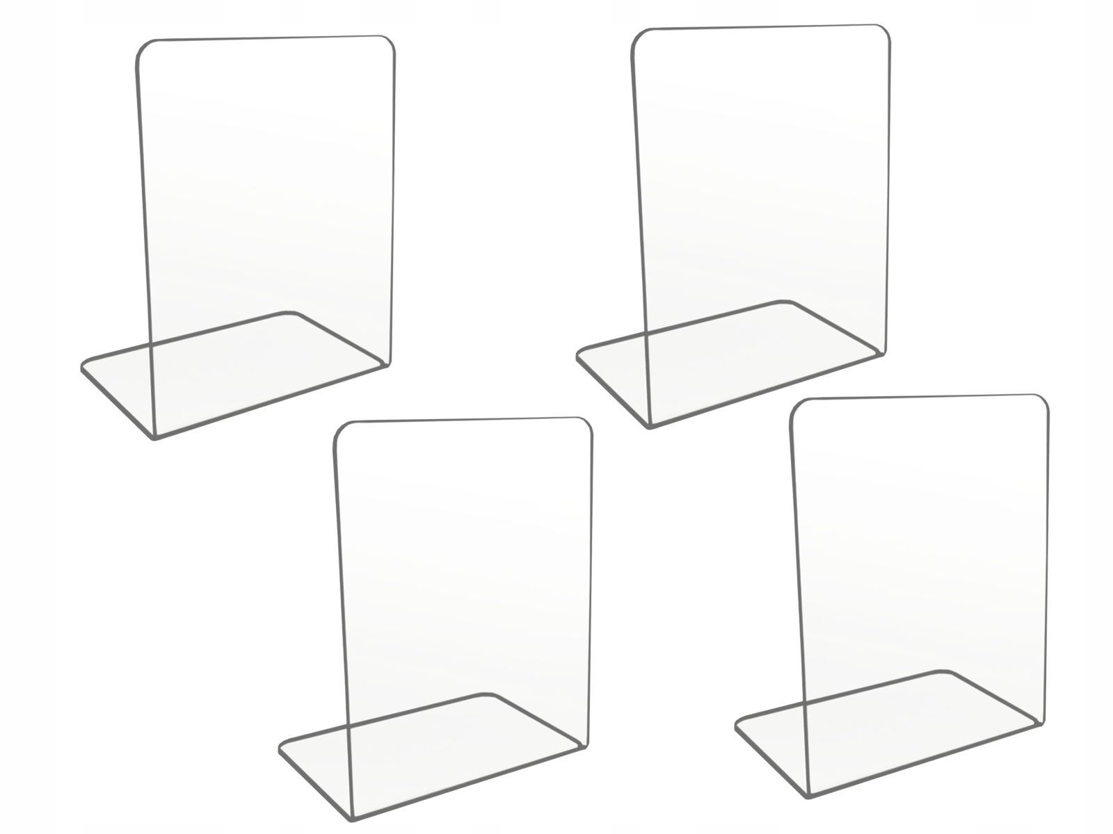 

4x Podpórki Książek Stojak Plexi 2mm Przezroczyste