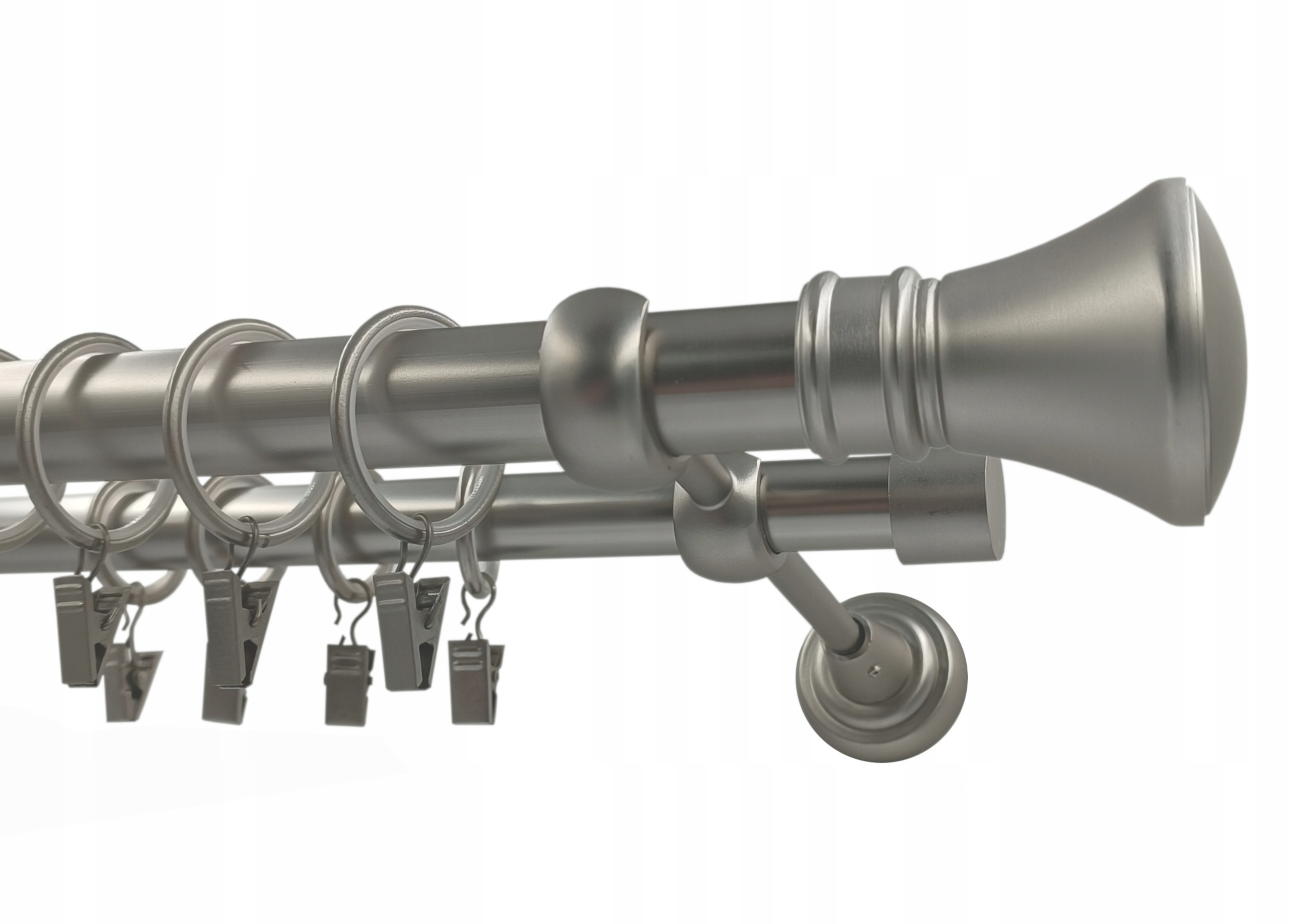 Garnýž Kovový 25+19 mm MIX výběr Koncovek Satén 140 Cm galvanizovaný