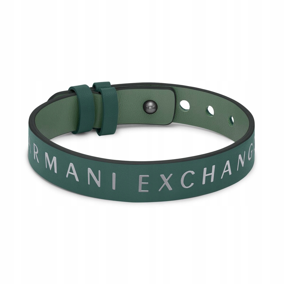 Kožený pánský náramek Armani Exchange zelený, oboustranný AXG0109040