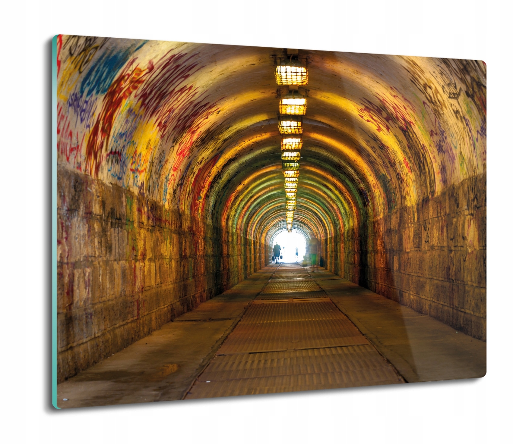 Skleněná kuchyňská deska na krájení jako Dárek 60x52 Tunel graffiti