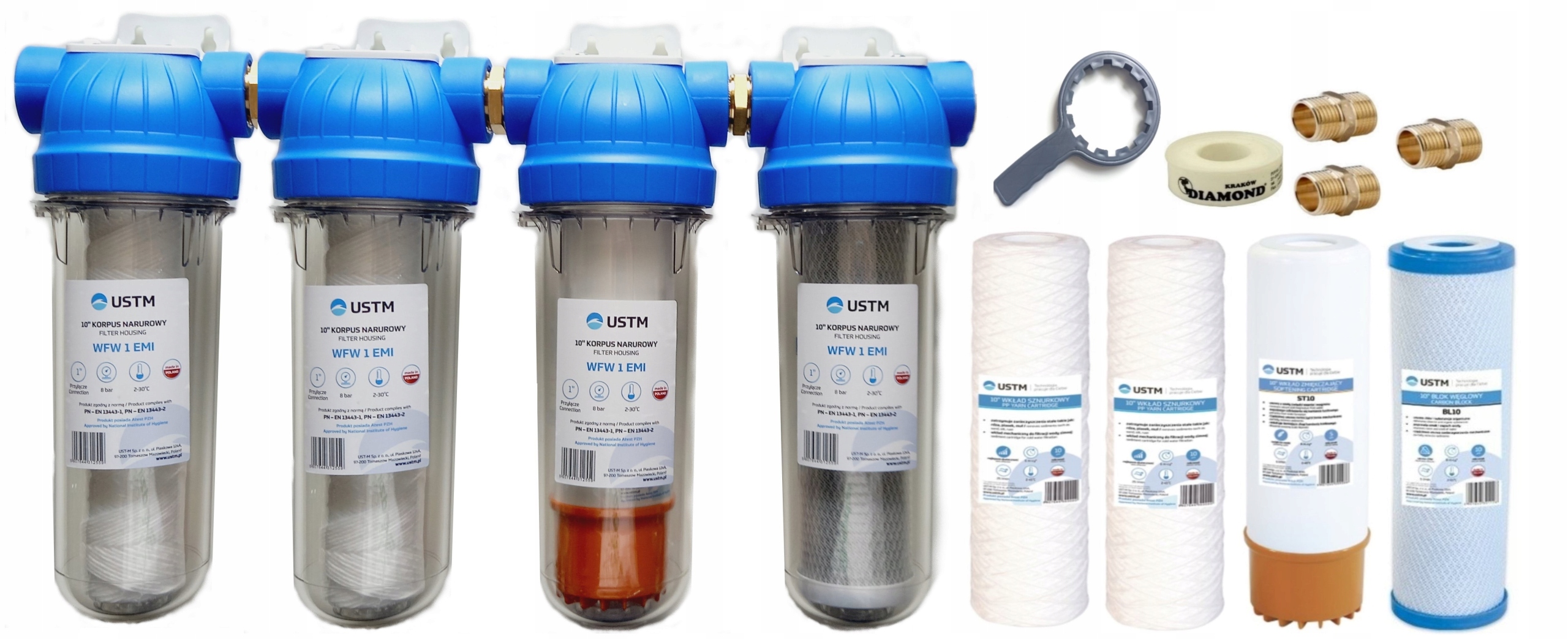 Filtr Do Wody Na Cały Dom 4 Stopniowy Narurowy 1"