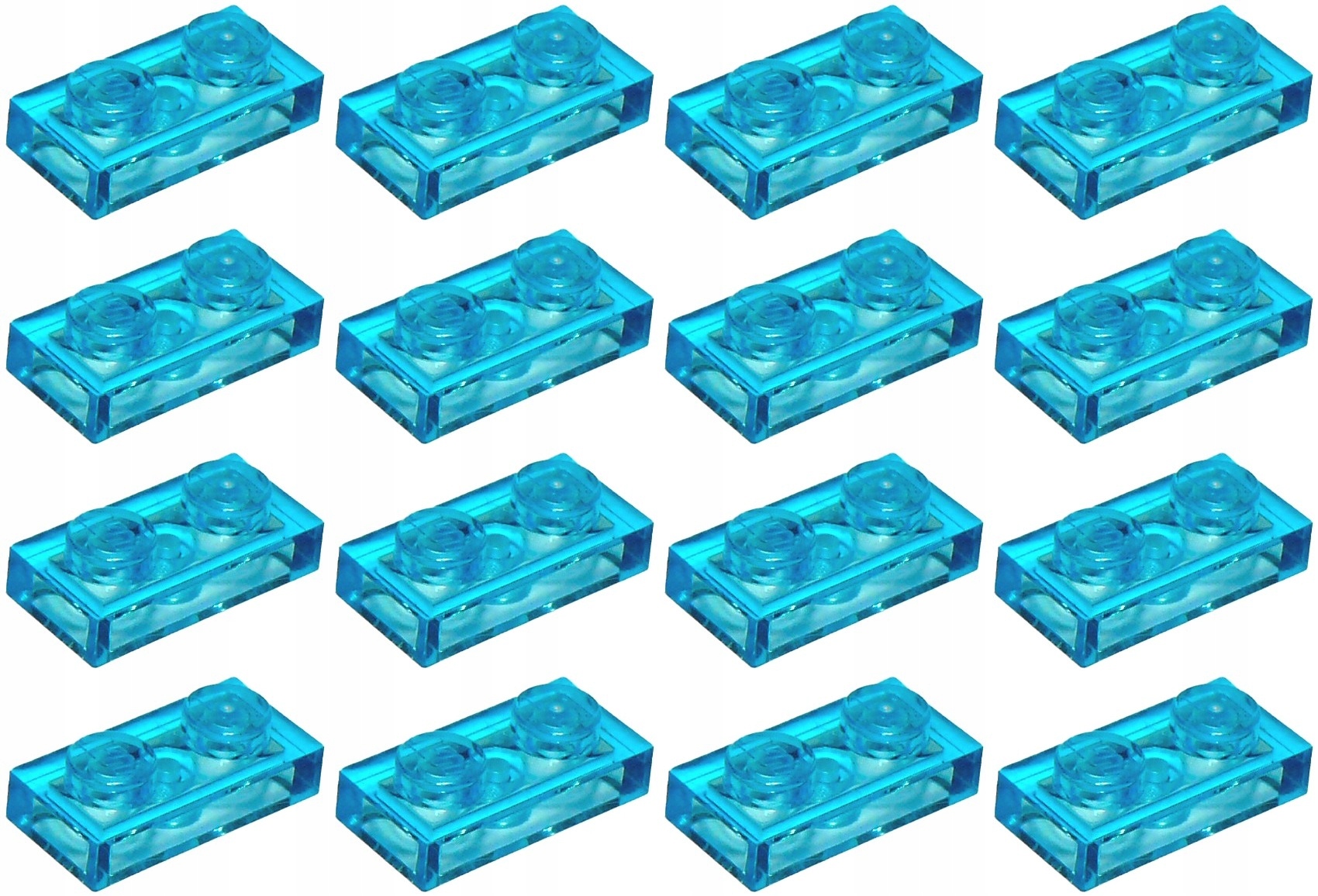 

Lego 3023 Płytka 1x2 przezroczy j.nie (6g) 16 szt.