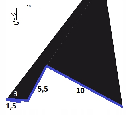Obróbka balkonu 3 dł.1,95 m ral 7016 połysk GRAFIT