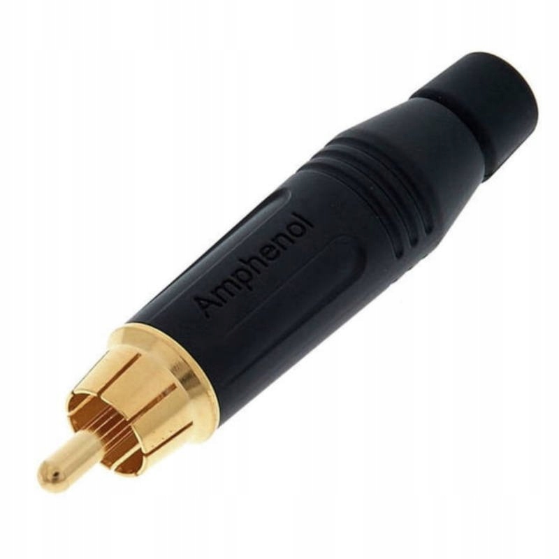 Wtyk Rca Amphenol Chinch Złocony Metalowy Czarny