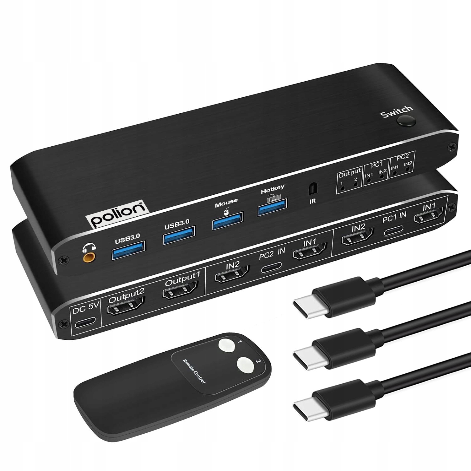 Kvm Switch 2x Hdmi 4K 2x Usb 3.0 pro dva počítače a monitory