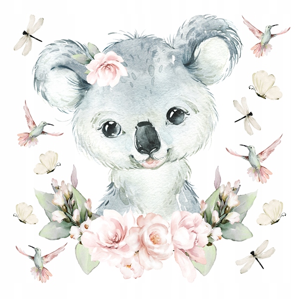 

Koala Motyl Kwiaty Naklejki Na Ścianę Dla Dzieci