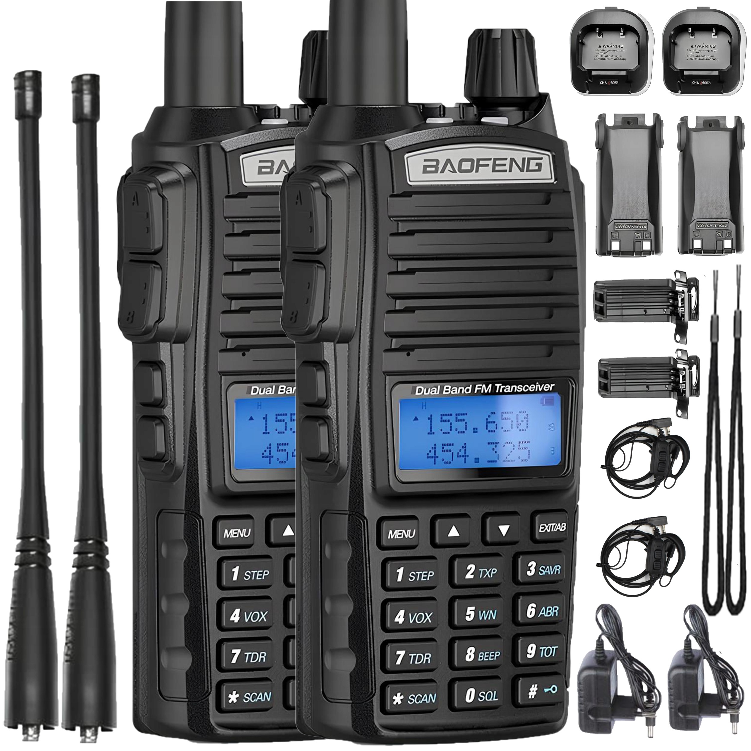 2× Radiotelefon Baofeng UV-82 HTQ 2800 mAh z Dual Watch
