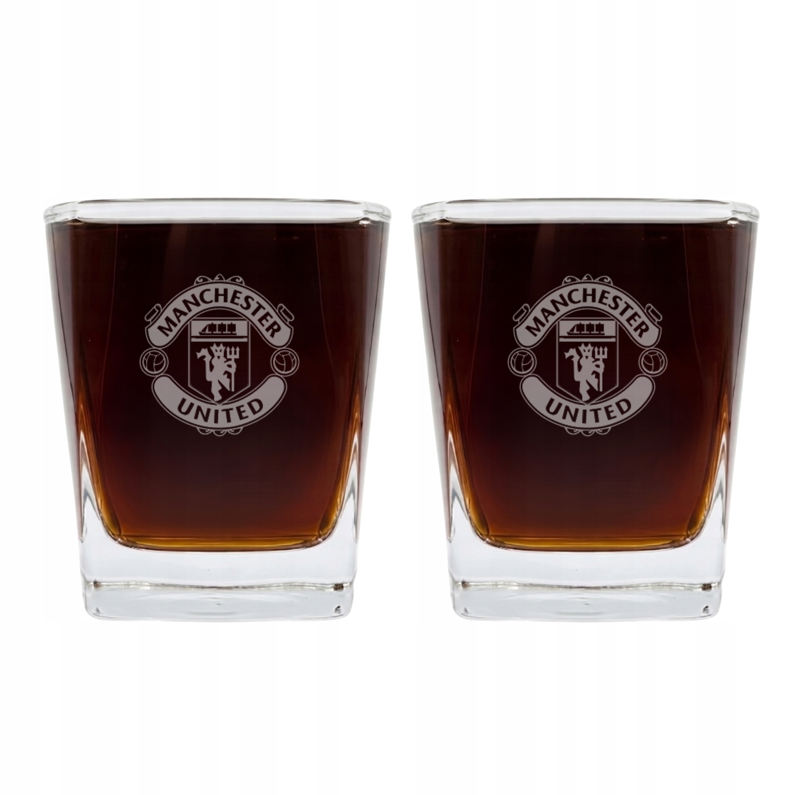 Zestaw 2 szklanek do Whisky 300ml grawer Manchester Utd dla kibica