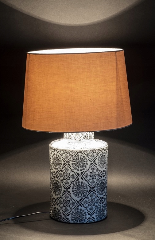 CZARNO-BIAŁA LAMPA CERAMICZNA STOŁOWA Z WZORAMI Kolekcja Lampy ceramiczne