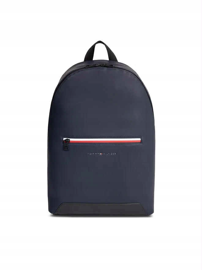 Batoh Tommy Hilfiger Th Kůže Elegantní Na Notebook A4 Námořnická Modrá