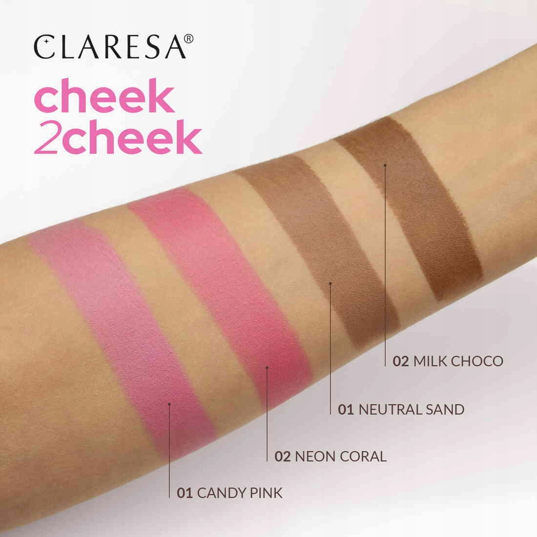 Claresa Cheek 2 Cheek Bronzer w Sztyfcie 01 Neutral Sand Kod producenta 5903819820676