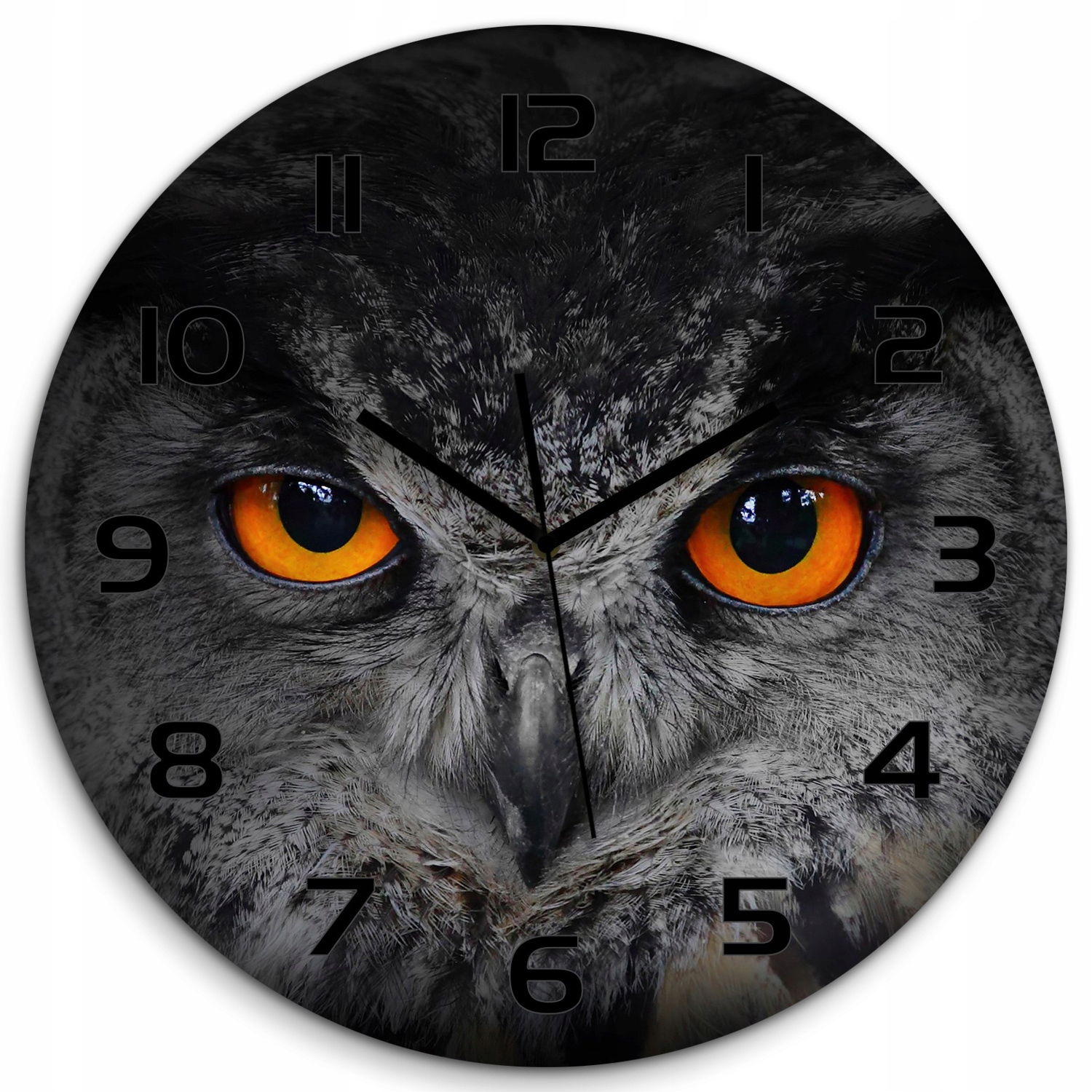 

Cichy szklany zegar Diabelskie oczy sowy fi 60 cm