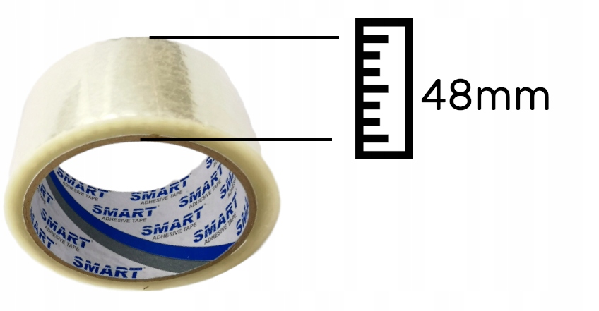 TAŚMA PAKOWA 48/66y KLEJĄCA TRANSPAR SMART 48x66 Marka Smart