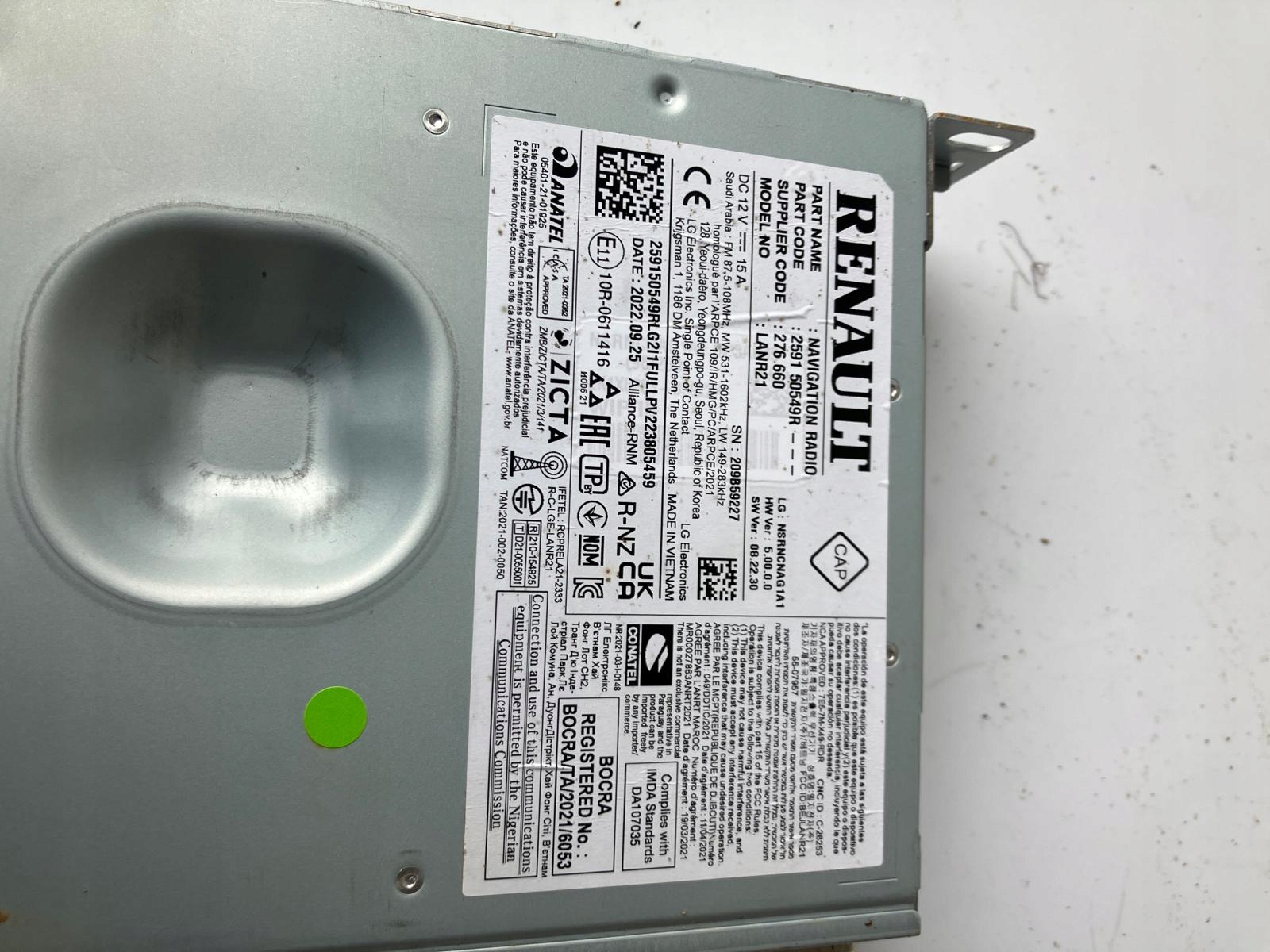RADIO navigation control unit MEGANE V E-TECH 259150549R