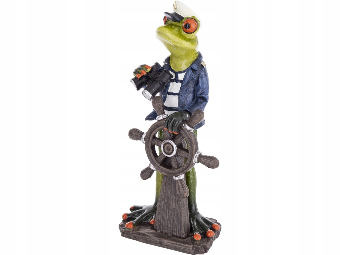 

Ozdobna Figurka 18x9x6,5cm Żaba marynarz Kapitan