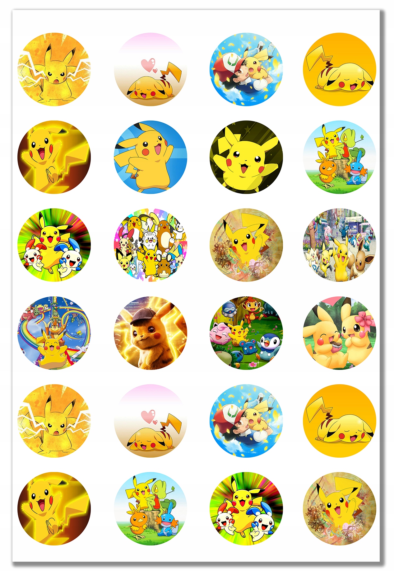 

Wlepki Naklejki Pokemony Pikachu Arkusz Duży Wybór