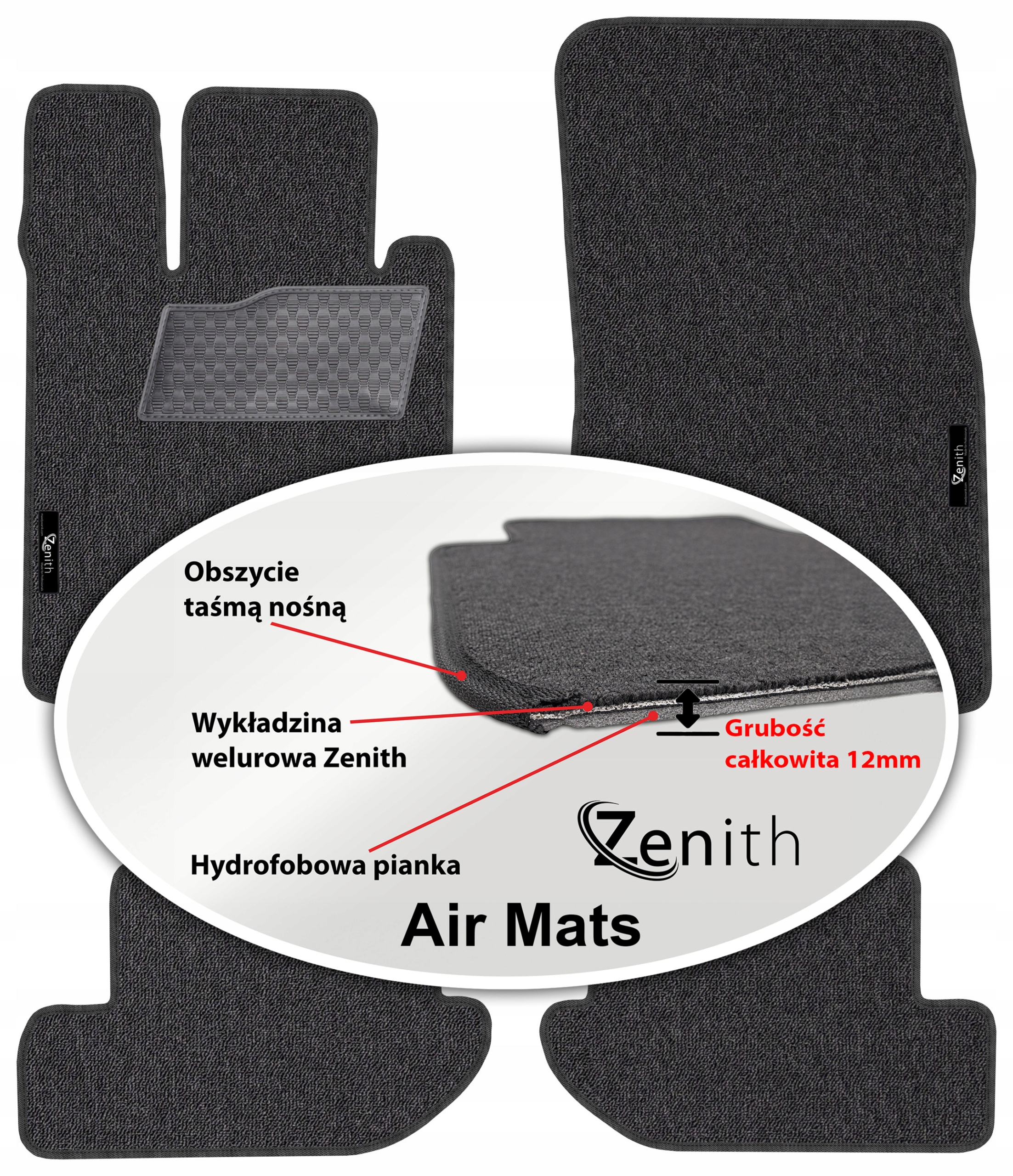 Mercedes CL C215 Cp 1999-2006 Velúrové koberčeky do auta Zenith Air Mats