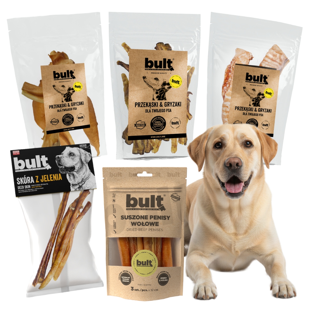 Levně Přírodní Kousátko Pro Psa Silné zuby a dásně Sušené Pochoutky Bult