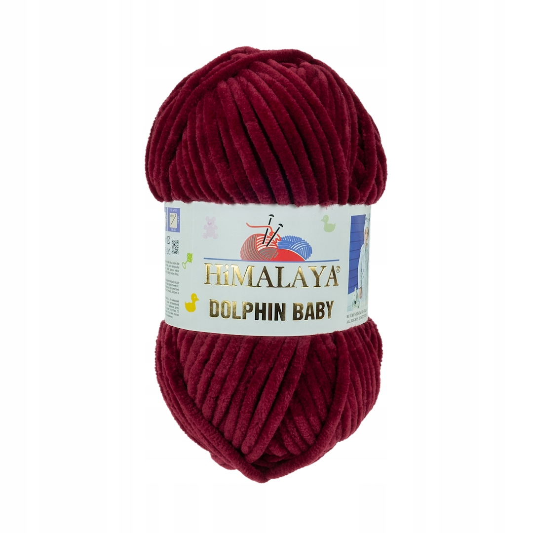 100g włóczka poliester Dolphin Baby bordowa 322