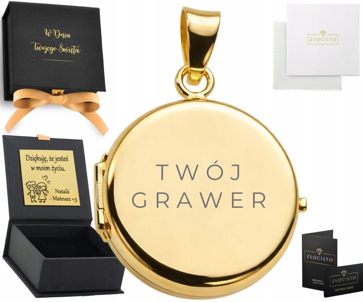 Přívěsek Zlatý hladký Box na fotografii 585 Vaše Gravírování Bonus