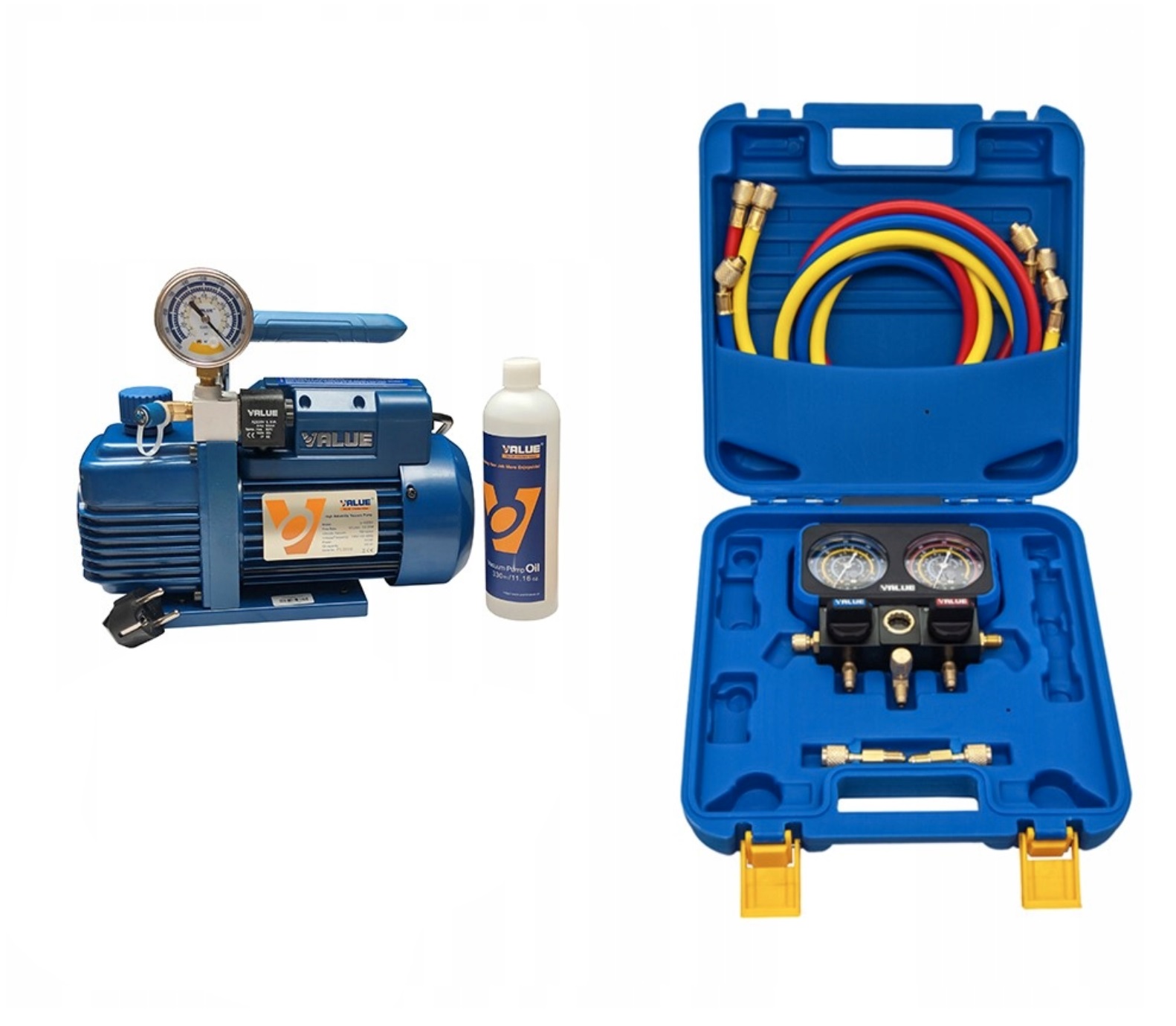 Vákuová Pumpa Na Klimatizáciu Value V-i120SV Manometre S Hadicami Value
