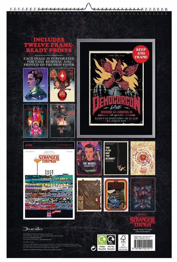 Kalendarz ścienny Stranger Things A3 na 2022 rok EAN (GTIN) 9781801221511