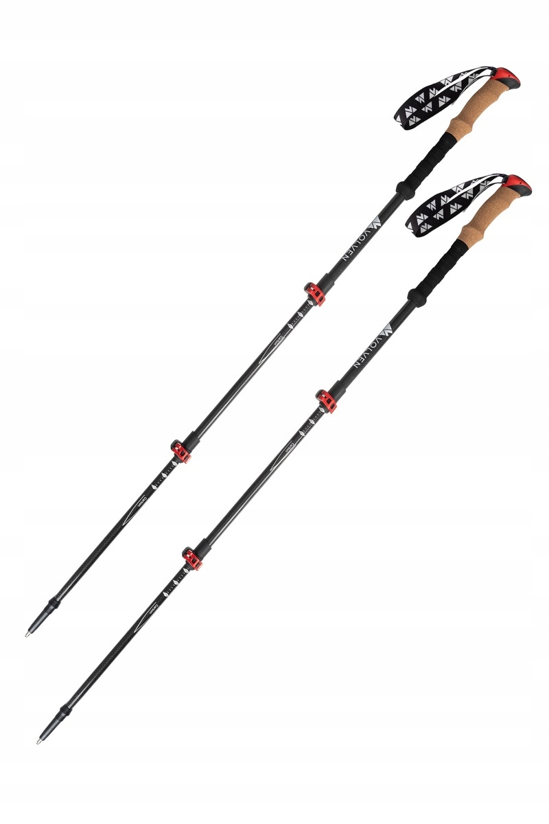 Volven Trekingové hole Adventure Carbon 65-135 cm karbonové Červené