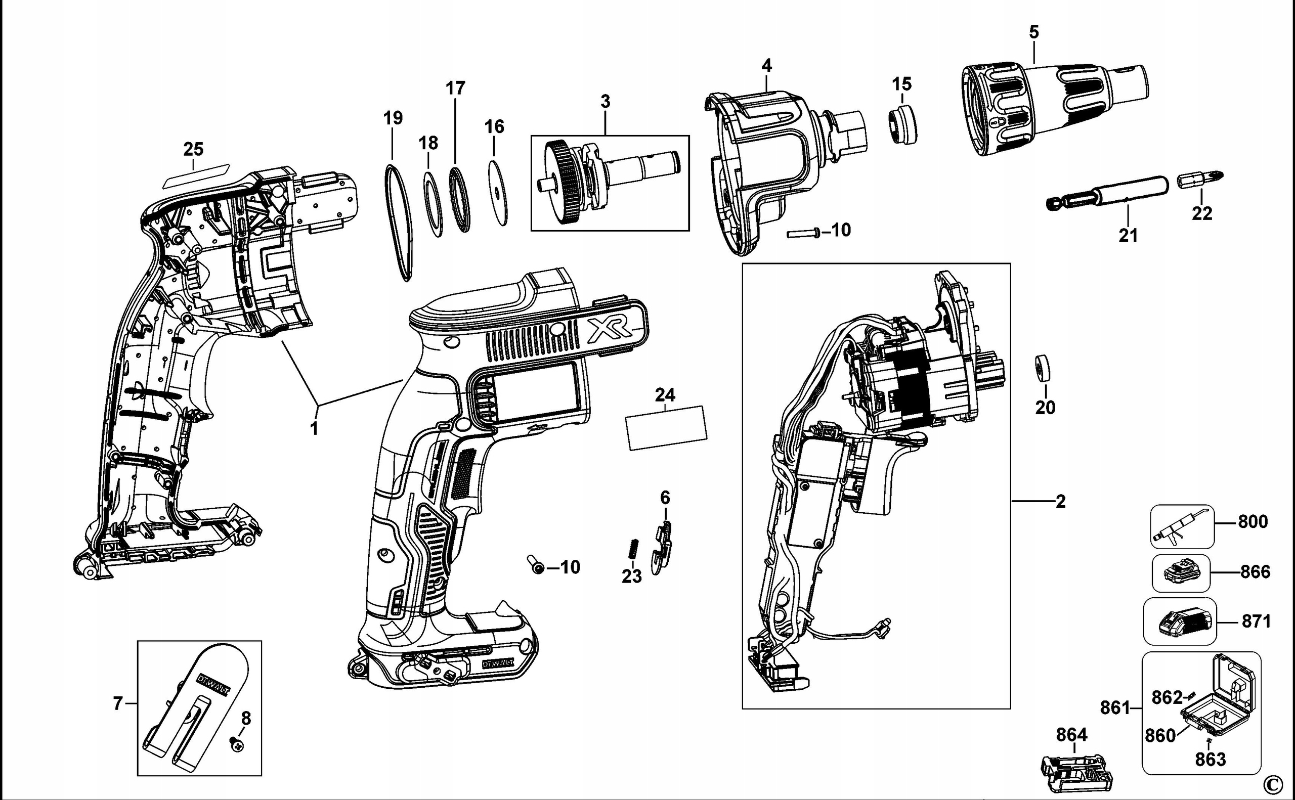 DEWALT 607904-22 BIT PR2 DO DCF620 Rodzaj uchwyt