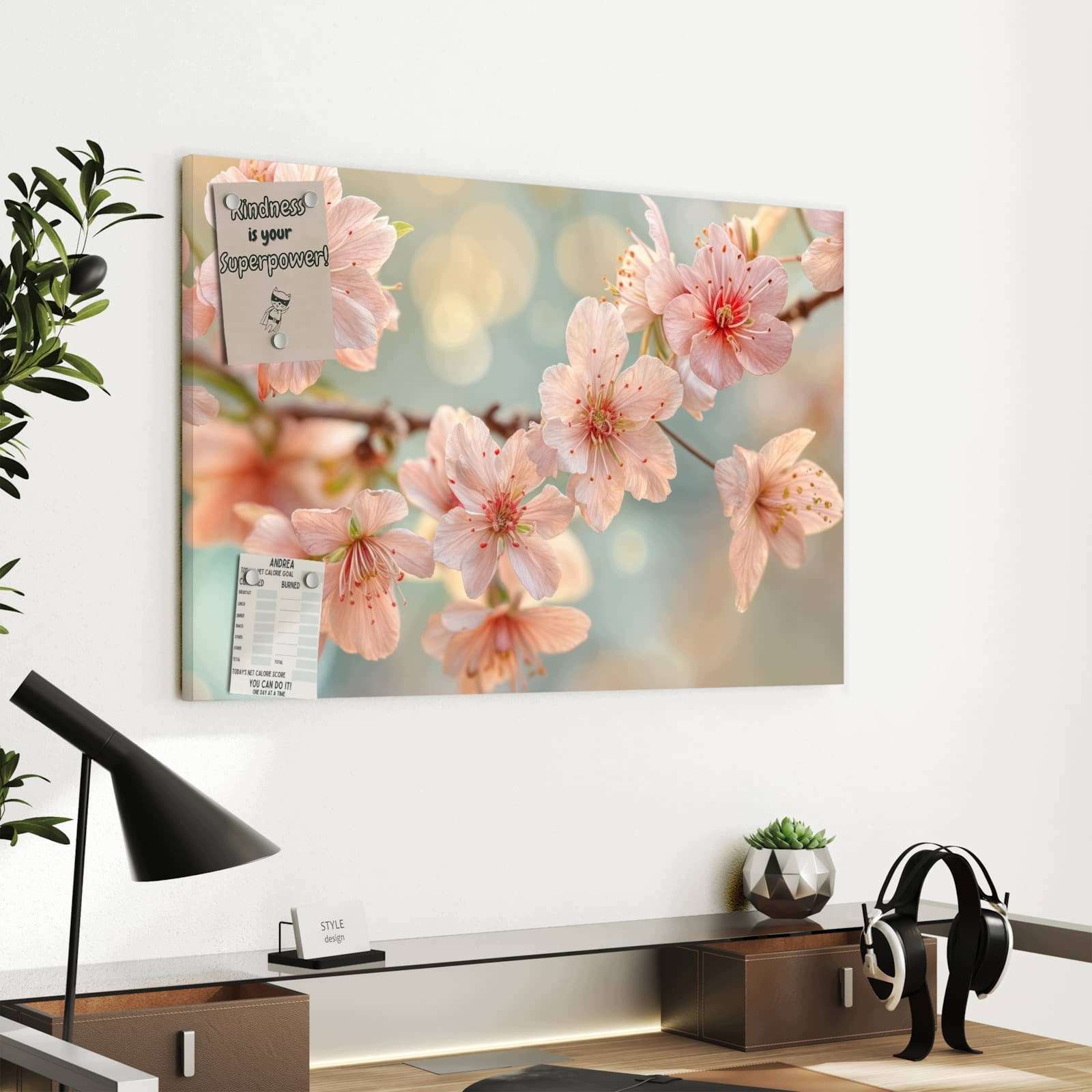 Magnetická tabule Kouzlo květu třešní 60 × 40 cm
