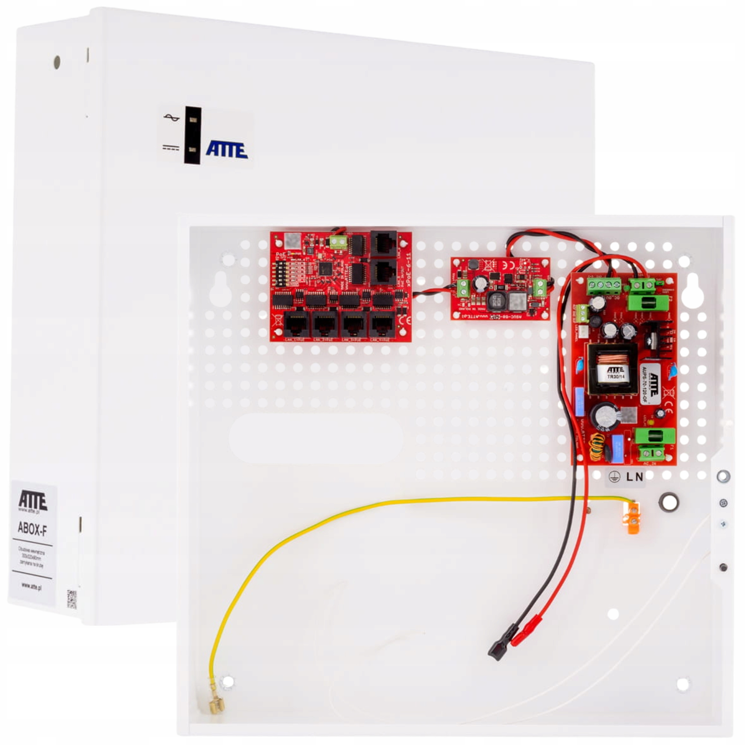 Switch PoE Atte IPUPS-5-11-F s vyrovnávacím napájaním pre 5 Ip kamier 5P+1UP