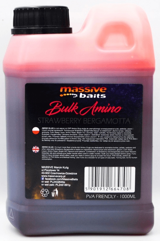 Zálivka Massive Baits Bulk Amino Strawberry Bergamotta 1L