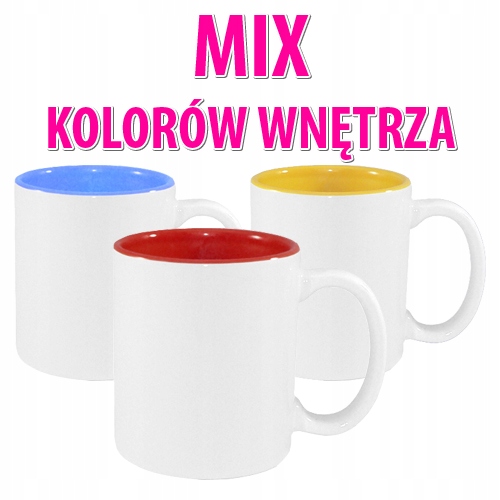144 sztuki Kubków MIX Kolorów Wnętrza Sublimacja