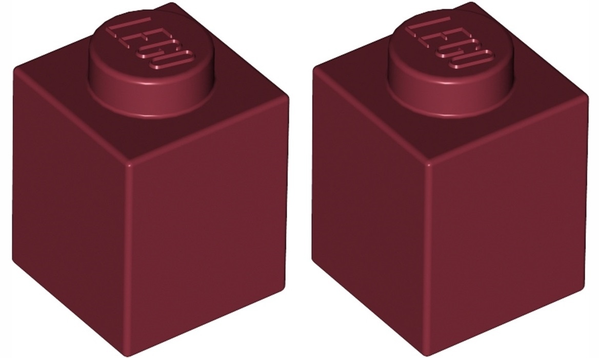 

Lego Klocek 1x1 Ciemny Czerwony (3005/4541376) x2