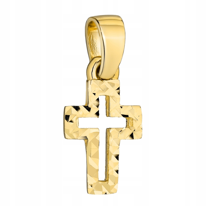 Zlatý Přívěsek Přívěsek pr. 585 Diamantový ažurový křížek 14k