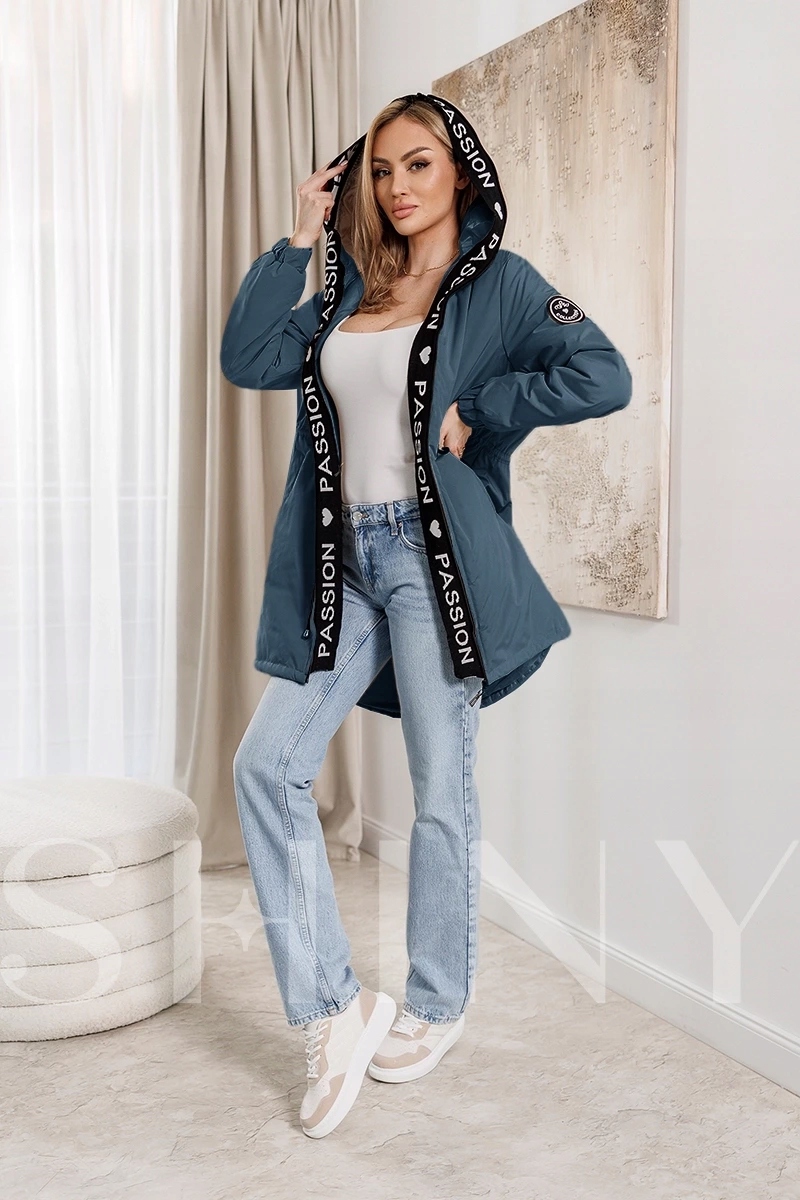 Volná Bunda S S Kapucí B8080 Modrá Xs (34)